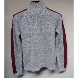Willow & Clay Womens XS Gray Cable-Detail Knit Turtleneck Sweater Pullover Fall
